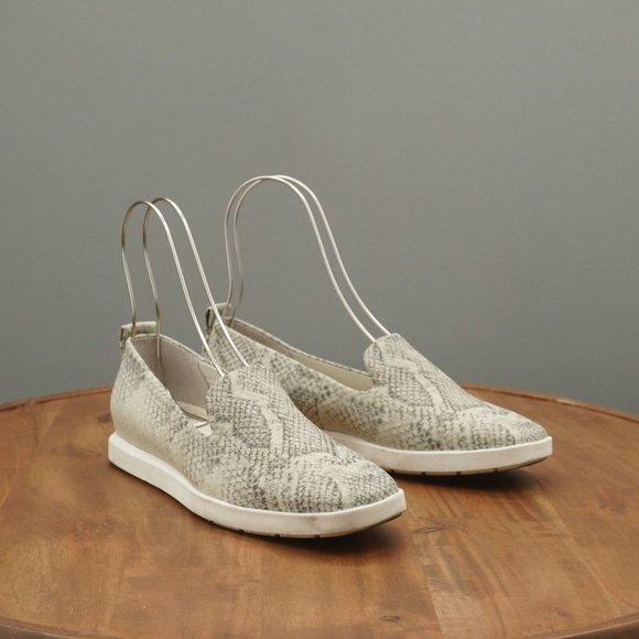 Franco Sarto Womens Boston Faux Leather Snake Loafers Size 7 M Gray White - Picture 2 of 12